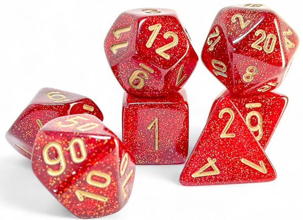 Dice - Festive 7 - Die Set Mega-Hedral - Ruby/Gold