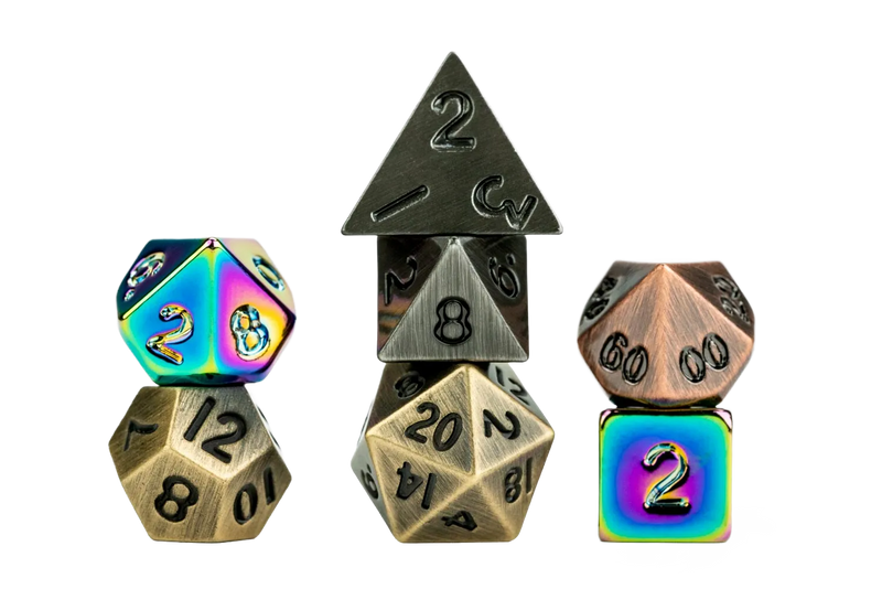 Dice - Mystery Misfit Mini Metal Polyhedral Dice Set