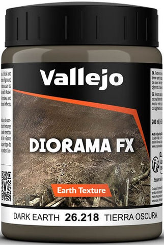 Paint Vallejo - Diorama FX - Earth Texture: Dark Earth (200ml)