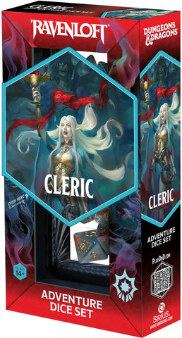 Dice - D&D Adventure Dice - Cleric - Light Blue/Red