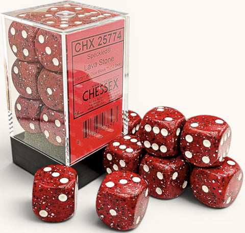 Dice - Chessex - Speckled 36D6 -Lava Stone - 16MM
