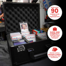 Card Case - Evoretro - Blue Aluminum Graded Card Storage Box (3 Rows - TSA Lock)