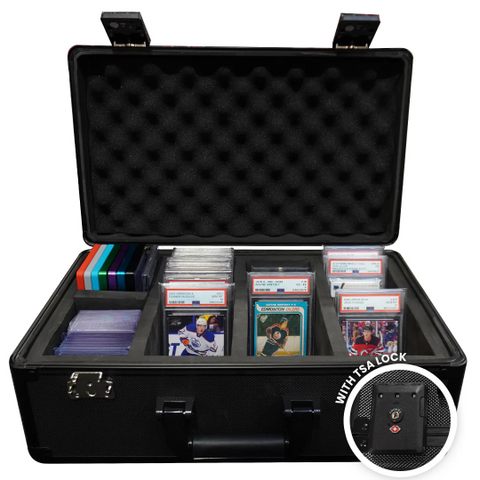 Card Case - Evoretro - Black Aluminum Graded Card Storage Box (4 Rows - TSA Lock)