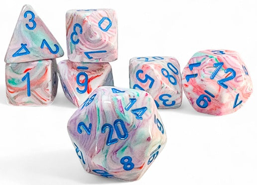 Dice - Festive 7 - Die Set Mega-Hedral- Pop Art/Blue