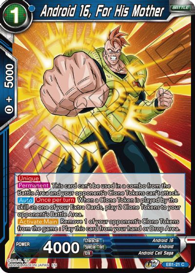Android 16, For His Mother (EB1-21) [Battle Evolution Booster] | Event Horizon Hobbies CA