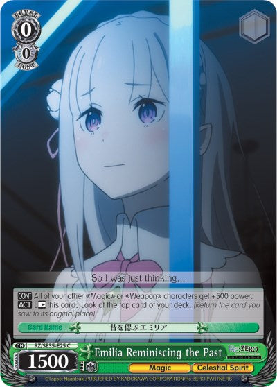 Emilia Reminiscing the Past (RZ/SE35-E25 C) (Parallel Foil) [Re:ZERO: The Frozen Bond]