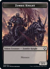 Zombie Knight // Knight Double-sided Token [Dominaria United Commander Tokens] | Event Horizon Hobbies CA