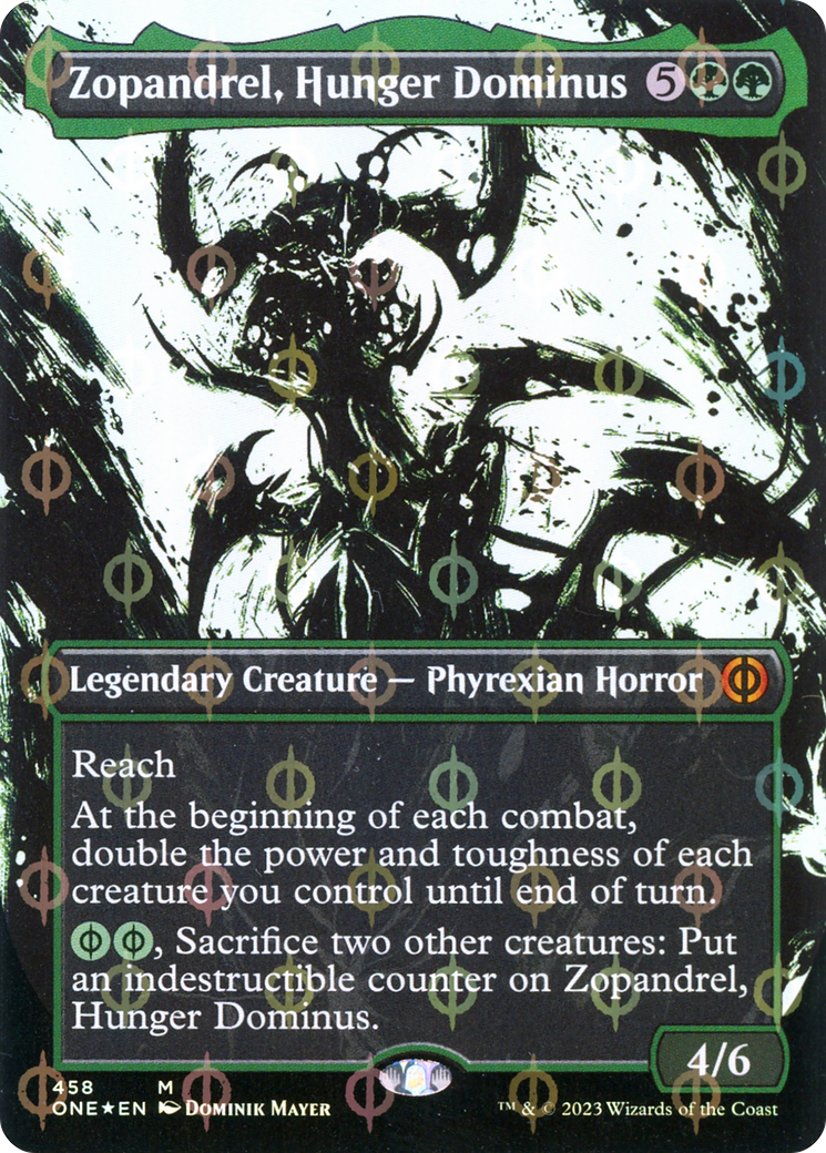 Zopandrel, Hunger Dominus (Borderless Ichor Step-and-Compleat Foil) [Phyrexia: All Will Be One] | Event Horizon Hobbies CA