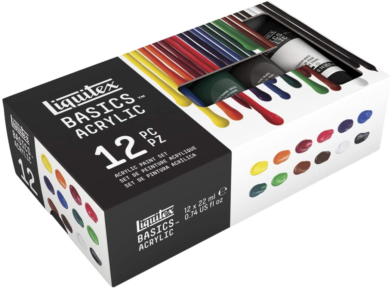 Liquitex Basics Acrylic Colours Set  (12x22mL) | Event Horizon Hobbies CA