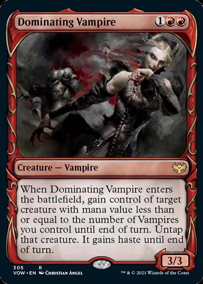 Dominating Vampire (Showcase Fang Frame) [Innistrad: Crimson Vow] | Event Horizon Hobbies CA