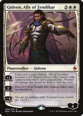 Gideon, Ally of Zendikar [Battle for Zendikar] | Event Horizon Hobbies CA