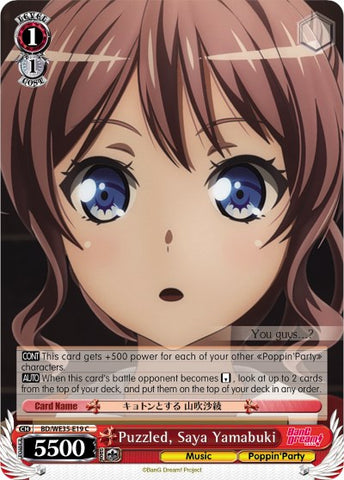 Puzzled, Saya Yamabuki (BD/WE35-E19 C) (Parallel Foil) [Poppin'Party x Roselia]