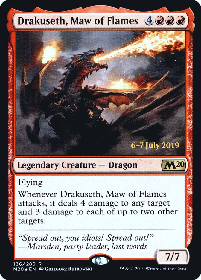 Drakuseth, Maw of Flames  [Core Set 2020 Prerelease Promos] | Event Horizon Hobbies CA