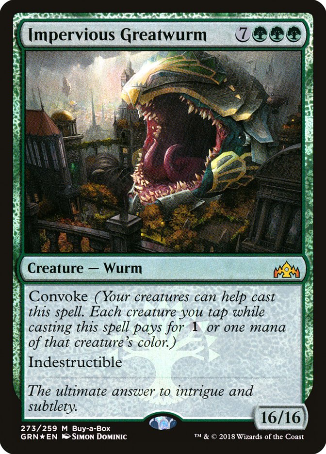 Impervious Greatwurm (Buy-A-Box) [Guilds of Ravnica] | Event Horizon Hobbies CA