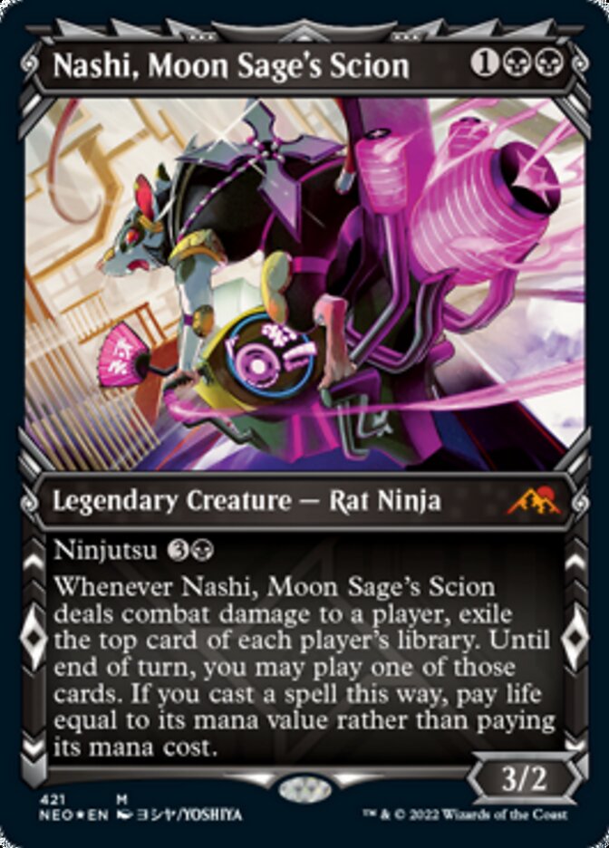 Nashi, Moon Sage's Scion (Showcase) (Foil Etched) [Kamigawa: Neon Dynasty] | Event Horizon Hobbies CA