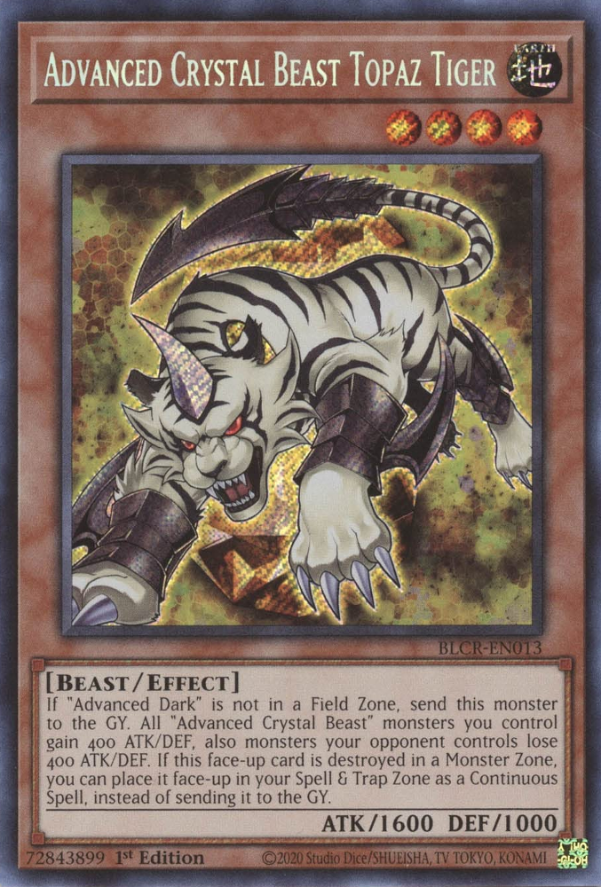 Advanced Crystal Beast Topaz Tiger [BLCR-EN013] Secret Rare | Event Horizon Hobbies CA
