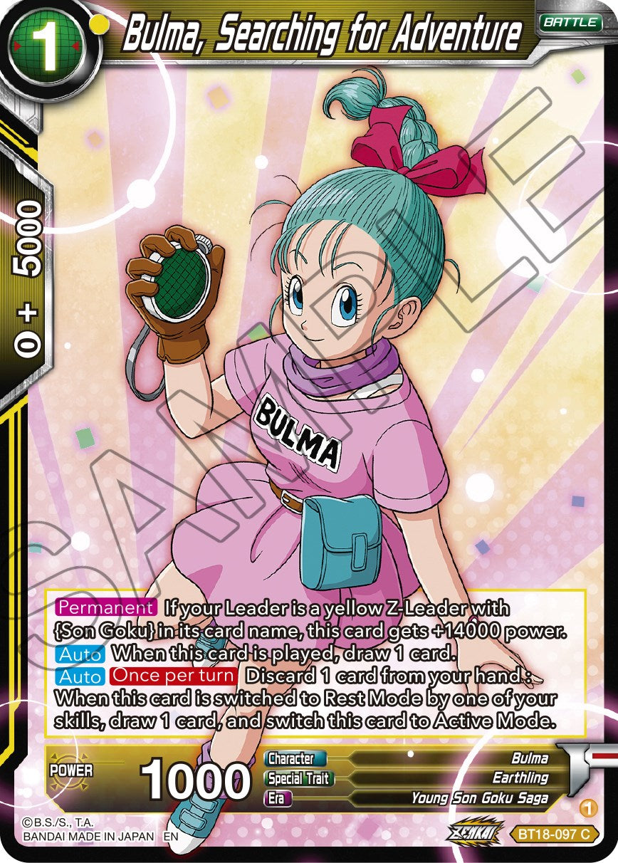 Bulma, Searching for Adventure (BT18-097) [Dawn of the Z-Legends] | Event Horizon Hobbies CA