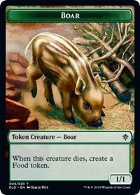 Boar // Food (18) Double-sided Token [Throne of Eldraine Tokens] | Event Horizon Hobbies CA