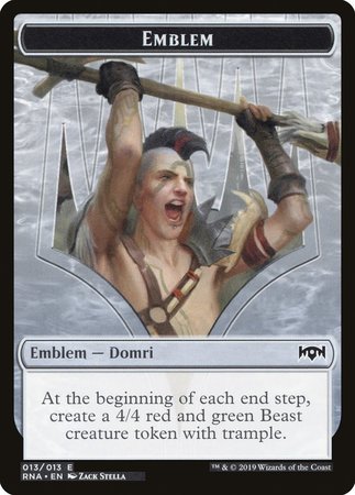 Emblem - Domri, Chaos Bringer [Ravnica Allegiance Tokens] | Event Horizon Hobbies CA