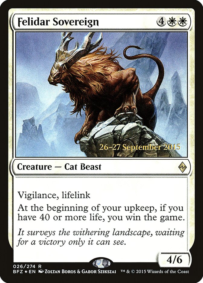 Felidar Sovereign  [Battle for Zendikar Prerelease Promos] | Event Horizon Hobbies CA