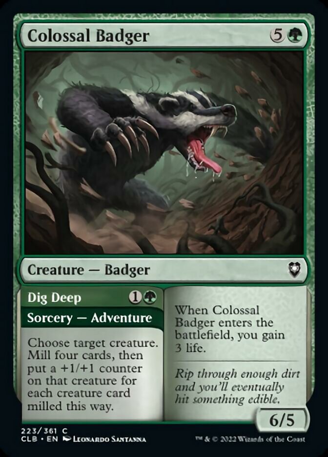 Colossal Badger // Dig Deep [Commander Legends: Battle for Baldur's Gate] | Event Horizon Hobbies CA