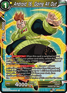 Android 16, Going All Out (Common) (BT13-112) [Supreme Rivalry] | Event Horizon Hobbies CA