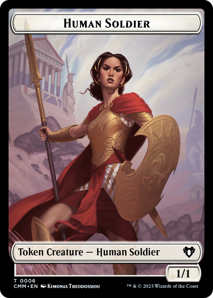 Human Soldier // Knight Double-Sided Token [Commander Masters Tokens] | Event Horizon Hobbies CA