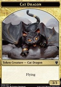 Cat Dragon (009) // Dragon (006) Double-sided Token [Commander 2017 Tokens] | Event Horizon Hobbies CA