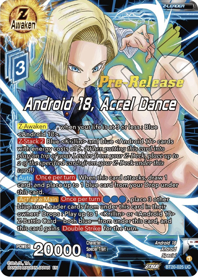 Android 18, Accel Dance (BT20-025) [Power Absorbed Prerelease Promos] | Event Horizon Hobbies CA