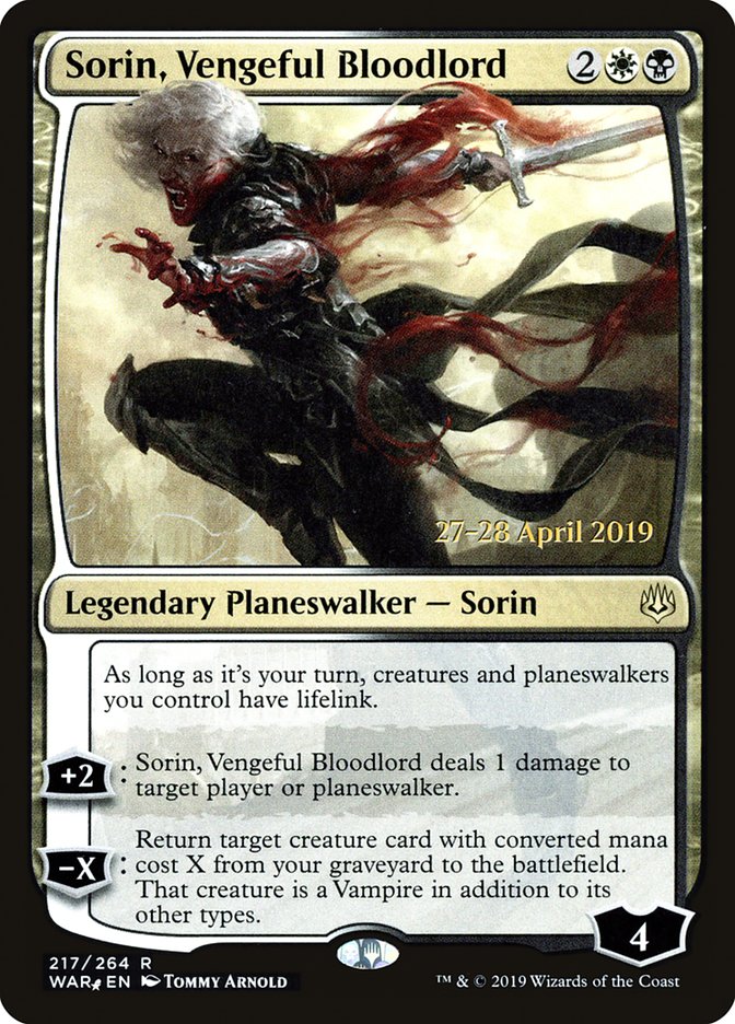 Sorin, Vengeful Bloodlord  [War of the Spark Prerelease Promos] | Event Horizon Hobbies CA