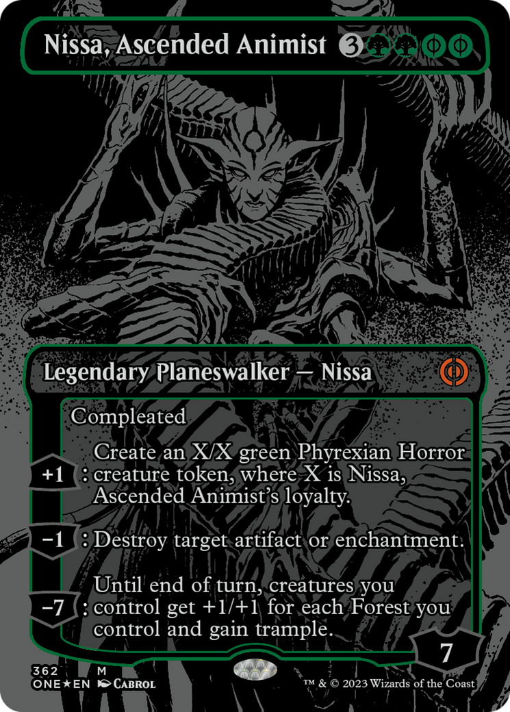 Nissa, Ascended Animist (Oil Slick Raised Foil) [Phyrexia: All Will Be One] | Event Horizon Hobbies CA