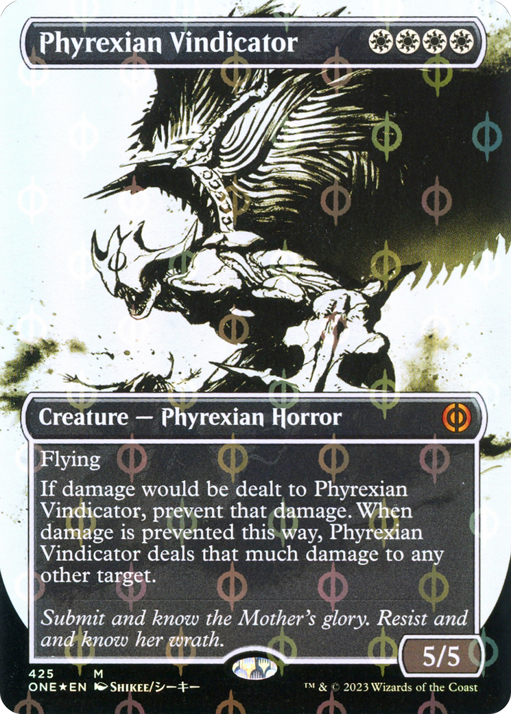 Phyrexian Vindicator (Borderless Ichor Step-and-Compleat Foil) [Phyrexia: All Will Be One] | Event Horizon Hobbies CA