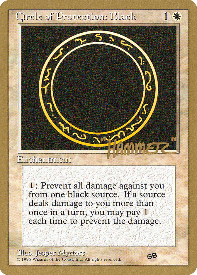Circle of Protection: Black (Shawn "Hammer" Regnier) (SB) [Pro Tour Collector Set] | Event Horizon Hobbies CA