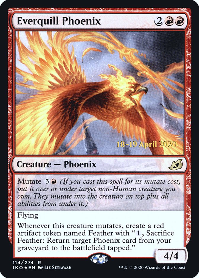 Everquill Phoenix  [Ikoria: Lair of Behemoths Prerelease Promos] | Event Horizon Hobbies CA