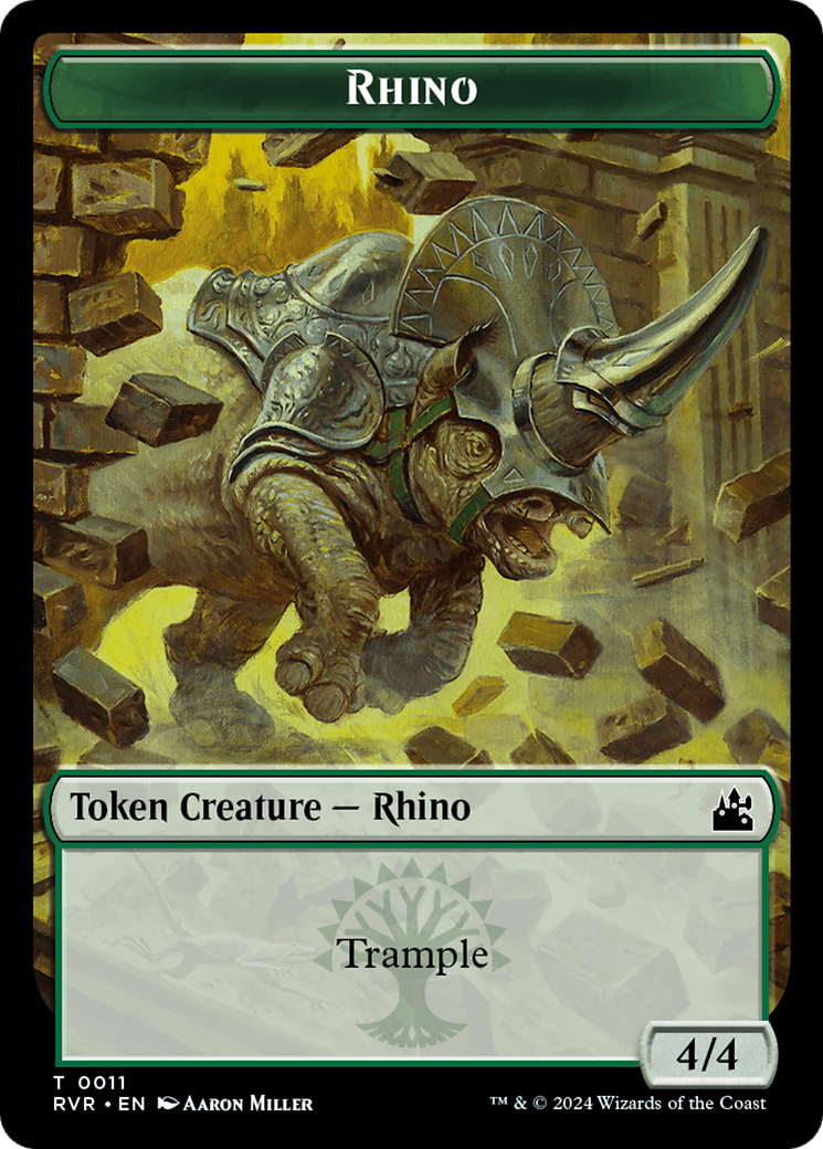 Rhino Token [Ravnica Remastered Tokens] | Event Horizon Hobbies CA