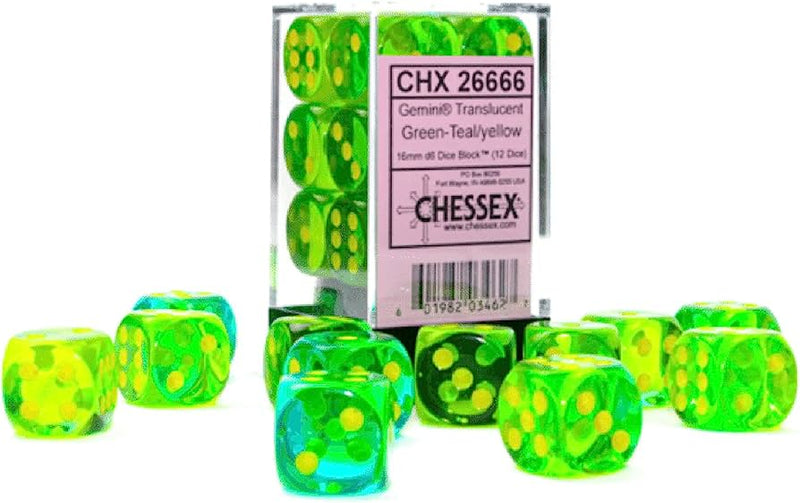 Dice - Chessex - 12mm D6 (36pc) - Gemini
