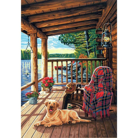 PaintWorks - Paint By Numbers - Log Cabin Porch