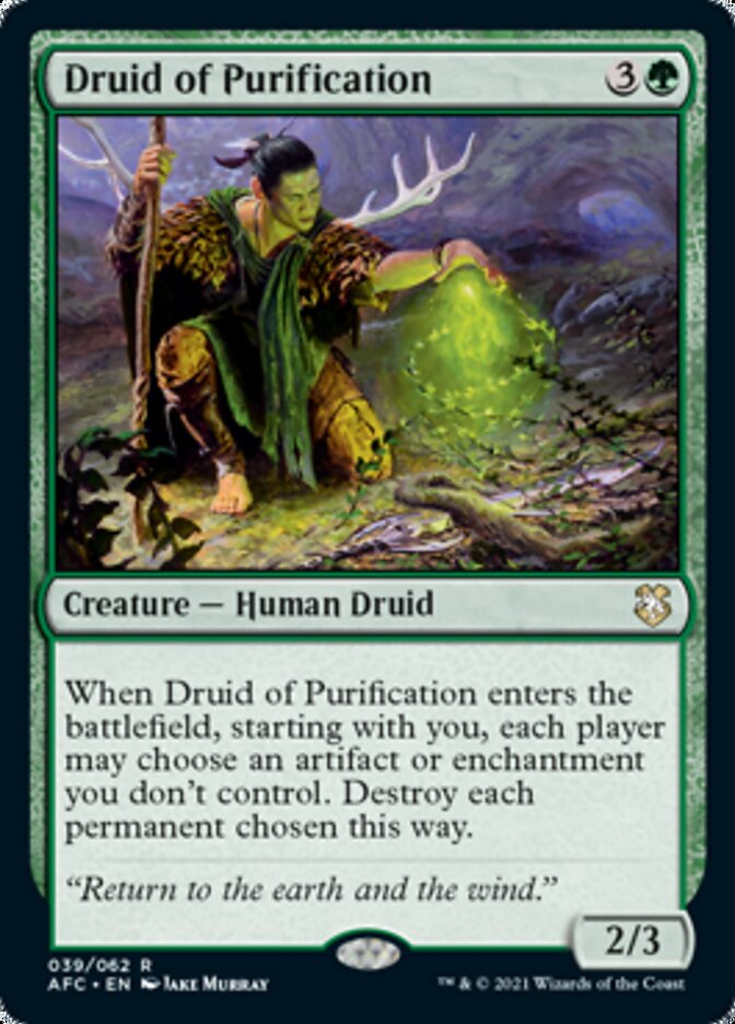 Druid of Purification [Dungeons & Dragons: Adventures in the Forgotten Realms Commander] | Event Horizon Hobbies CA