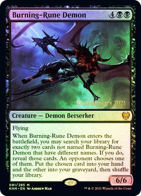 Burning-Rune Demon  [Kaldheim Prerelease Promos] | Event Horizon Hobbies CA
