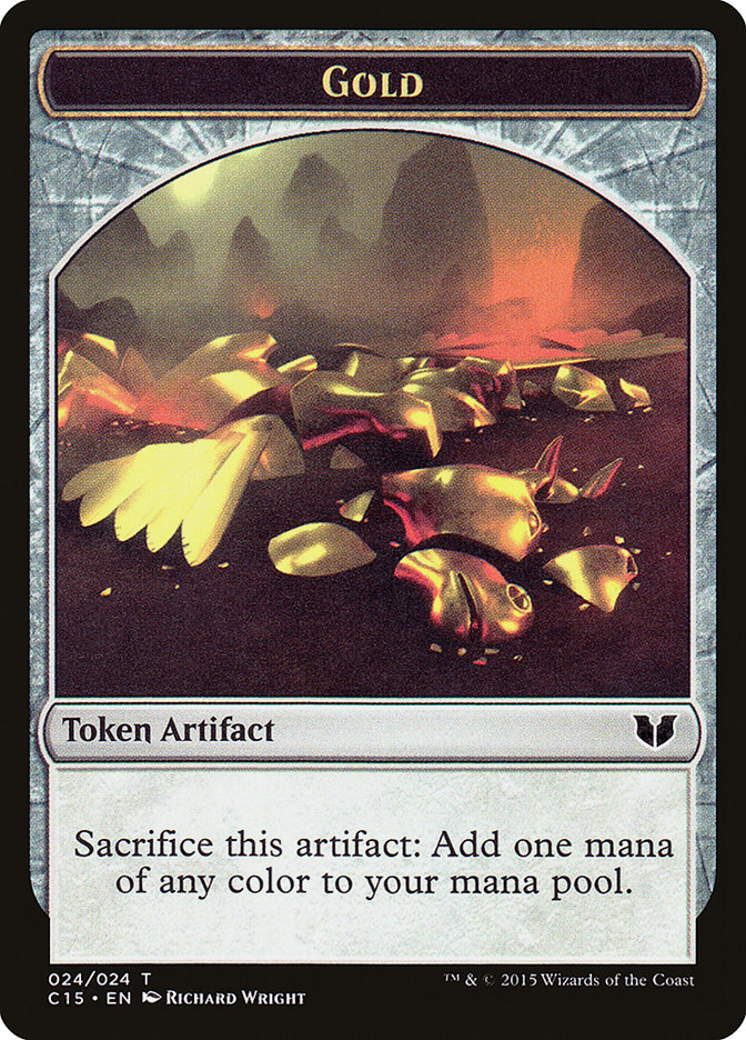 Gold // Knight (005) Double-Sided Token [Commander 2015 Tokens] | Event Horizon Hobbies CA