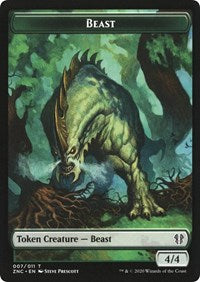 Beast // Saproling Double-sided Token [Commander: Zendikar Rising Tokens] | Event Horizon Hobbies CA