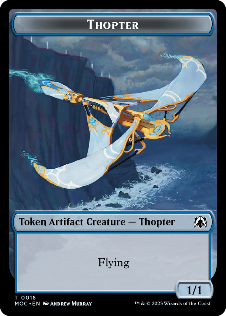 Thopter // Gold Double-Sided Token [March of the Machine Commander Tokens] | Event Horizon Hobbies CA