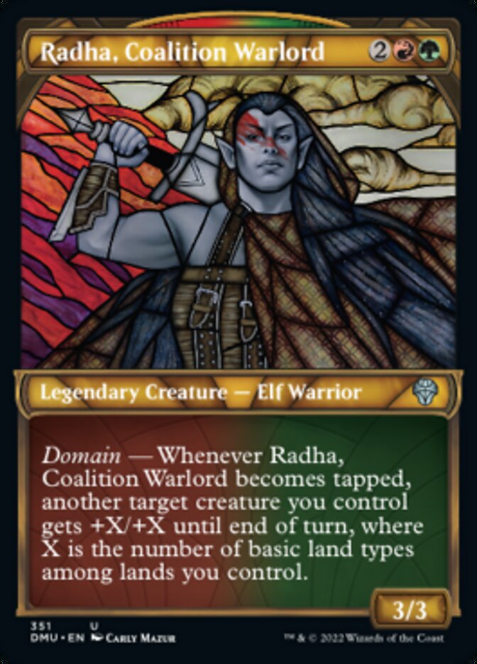 Radha, Coalition Warlord (Showcase Textured) [Dominaria United] | Event Horizon Hobbies CA