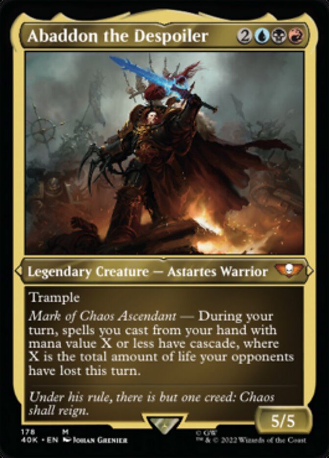 Abaddon the Despoiler (Display Commander) (Surge Foil) [Universes Beyond: Warhammer 40,000] | Event Horizon Hobbies CA