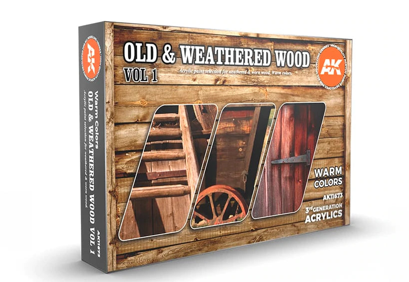 AK Interactive - Paint Set - Old & Weathered Wood Vol. 1 | Event Horizon Hobbies CA
