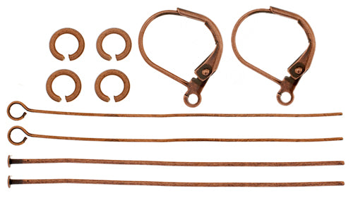 Beading - Earring  - Lever Back - Antique Copper (1 pair) | Event Horizon Hobbies CA