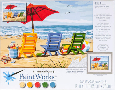 PaintWorks - Paint by Numbers - Beach Chair Trio