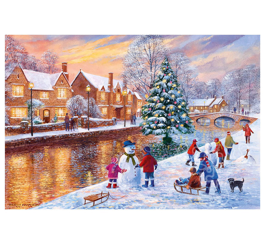 Jigsaw Puzzle - Gibsons -  Bourton at Christmas - 500 | Event Horizon Hobbies CA