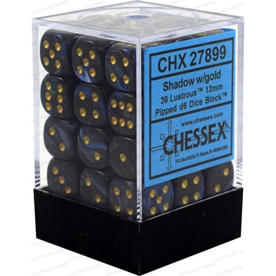 Dice - Chessex - 12mm D6 (36pc) - Lustrous