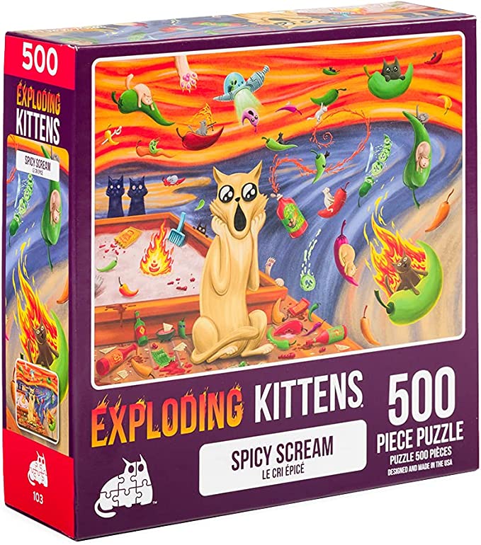 Jigsaw Puzzle - Exploding Kittens - Spicy Scream - 500 | Event Horizon Hobbies CA